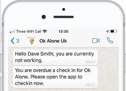 Workers can get a status notification using WhatsApp