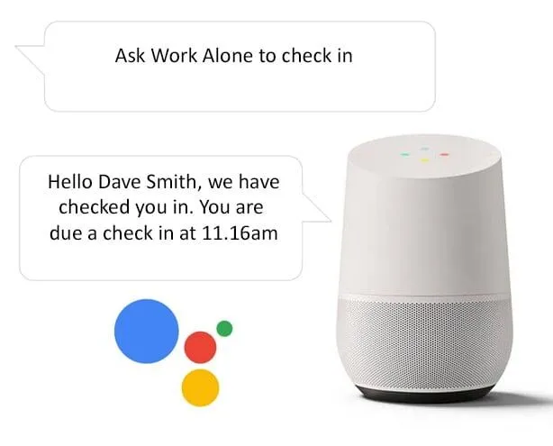 Check in when lone working with the Google Home smart speaker and Ok Alone