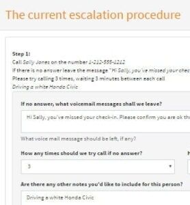 Lone Worker App escalation procedure