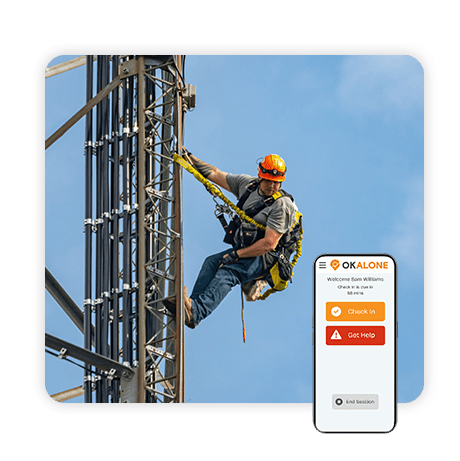 Man down alarm protects lone workers at height from falls and injuries. Man down app