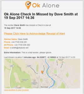 Lone Worker App real time monitoring