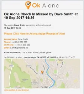Lone Worker App real time monitoring