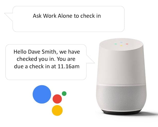 Check in when lone working with the Google Home smart speaker and Ok Alone