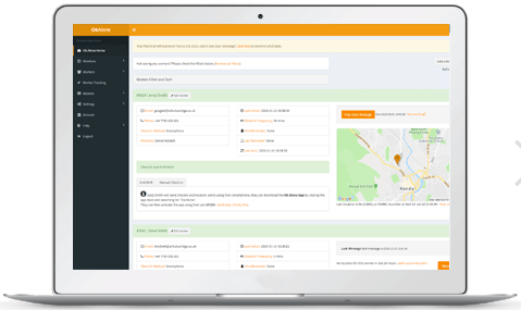 Ok ALone lone working app and system