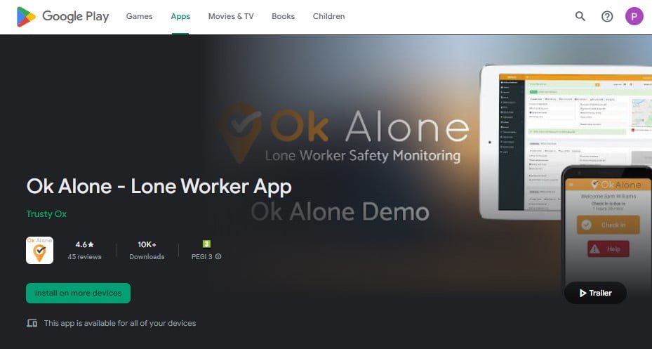 lone worker app for android on google play