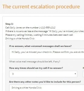 Lone Worker App escalation procedure