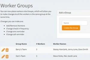 Lone Worker App worker groups