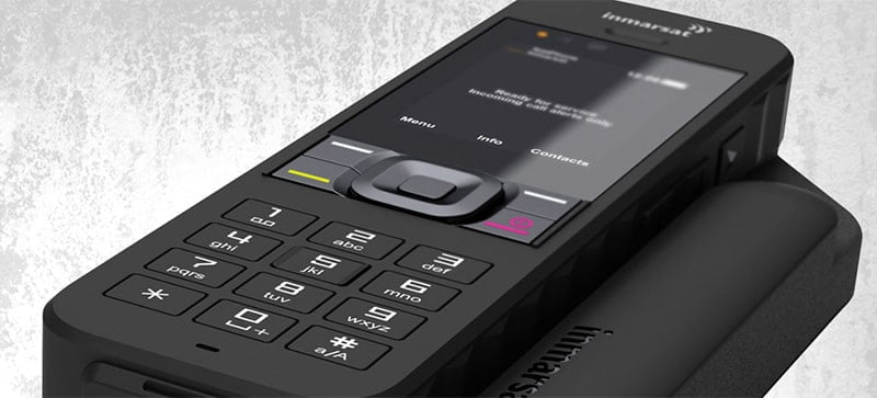 The Inmarsat IsatPhone 2 Satellite Phone works with Ok Alone for your lone workers