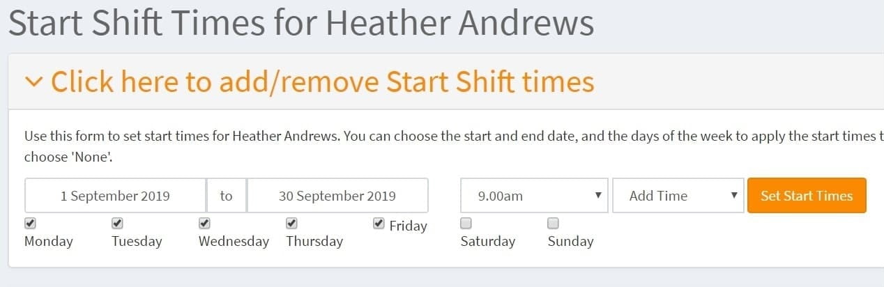 start shift reminder options for lone workers