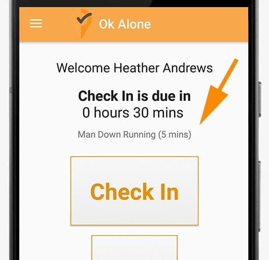 man down running on an android smartphone