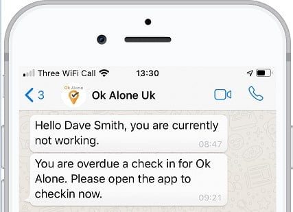 Workers can get a status notification using WhatsApp