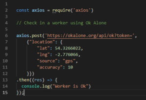 Lone worker api integration with node js