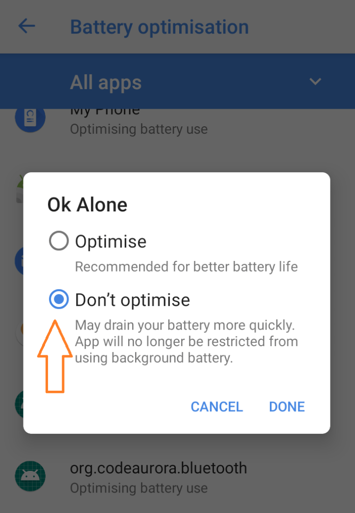 Choose the Don't Optomise option