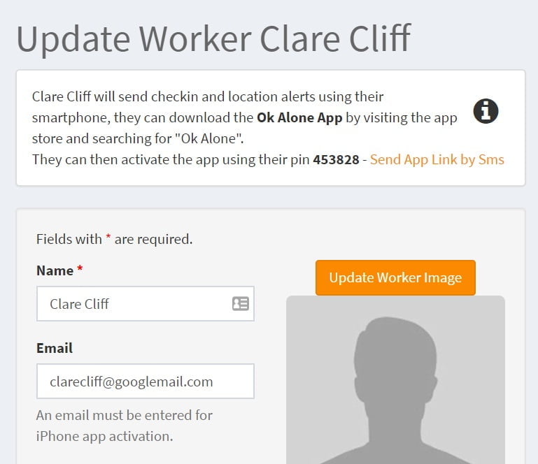 Enter the Workers Google Email Address