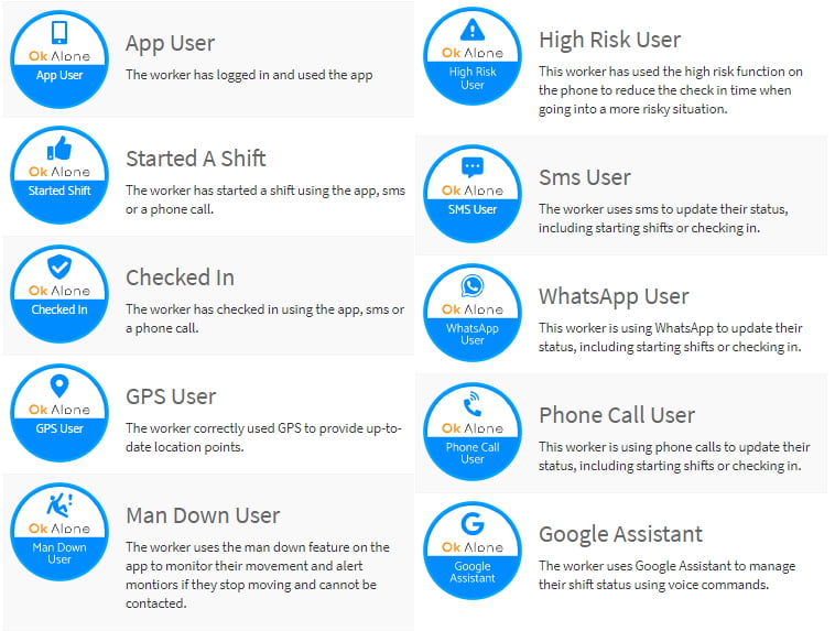 Some safety award badges that are available