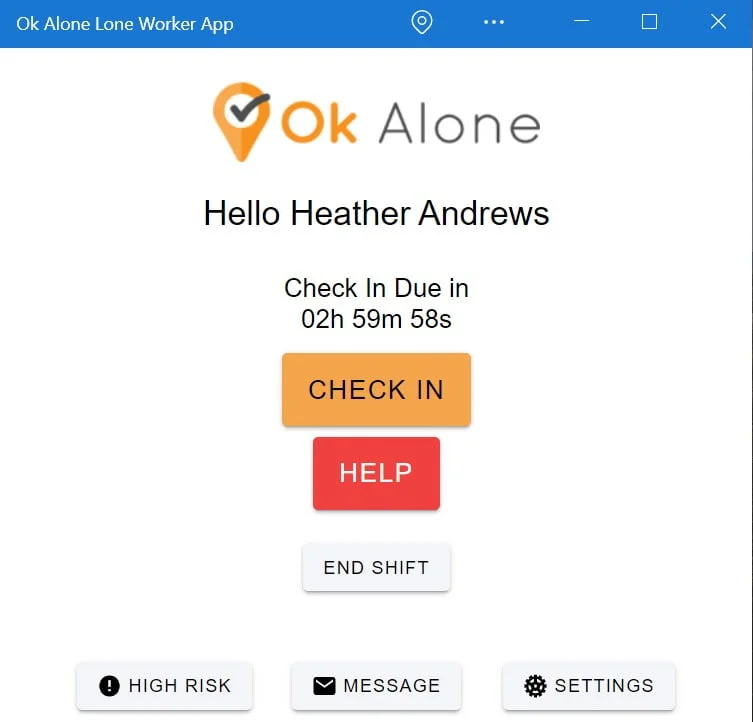 Microsoft lone worker app for Windows from Ok Alone
