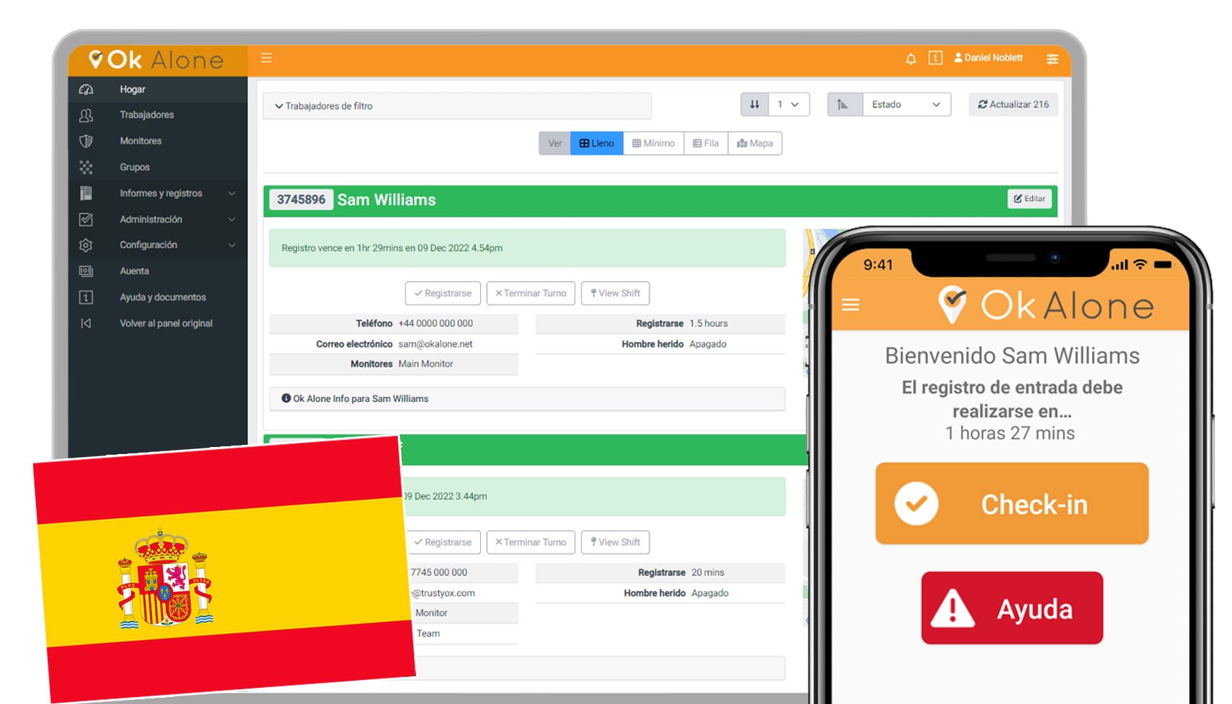 spanish lone worker app