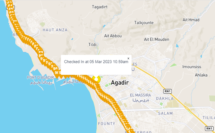 First check in using Ok Alone for driver safety in Agadir.