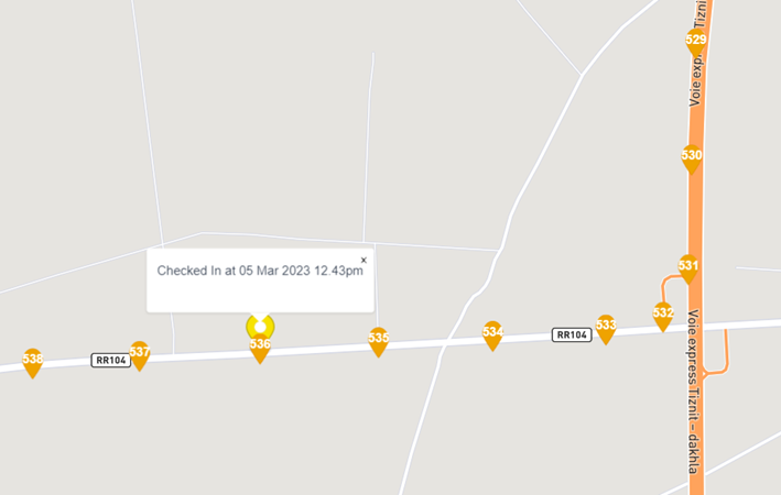 Remote worker Check in at major Junction in Morocco.
