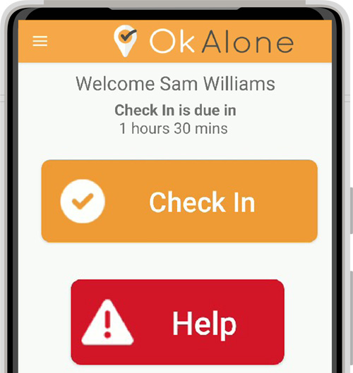lone worker app with a check in timer