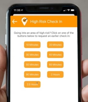 Customizable lone worker app with high-risk check in.