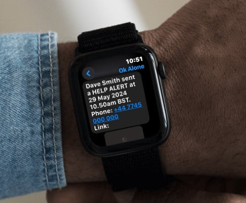Lone worker alert on a apple watch