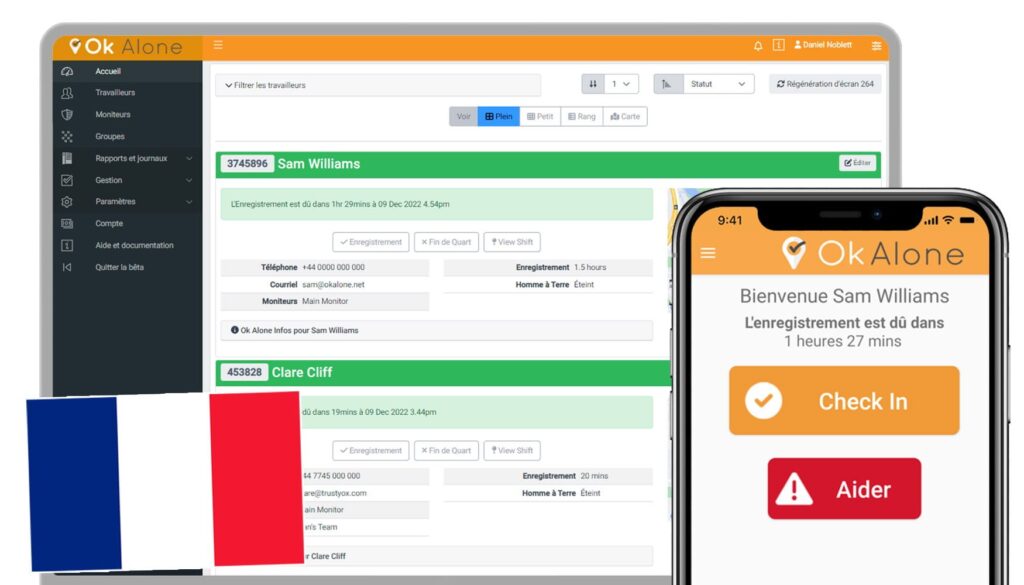 french lone worker app