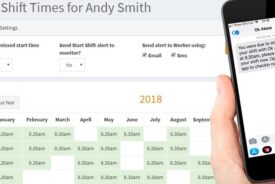 Start shift times for Ok Alone lone worker monitoring