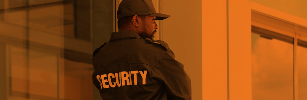 Security guard on duty ensuring lone worker security during shift