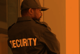 Security guard on duty ensuring lone worker security during shift